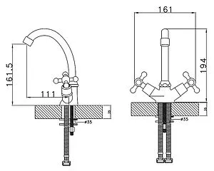 Смеситель для раковины Rossinka хром G02-62 Смеситель для раковины Rossinka хром G02-62, 2