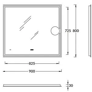 Зеркало с подсветкой Kerama Marazzi Tecno 90 с линзой белый глянцевый TE.mi.90.1 Зеркало с подсветкой Kerama Marazzi Tecno 90 с линзой белый глянцевый TE.mi.90.1, 2