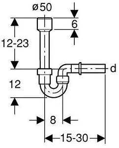 Сифон для писсуара Geberit 152.701.11.1 Сифон для писсуара Geberit 152.701.11.1, 2