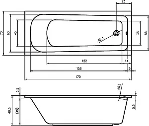 Ванна акриловая Riho ORION 170x70 BC0100500000000 Ванна акриловая Riho ORION 170x70 BC0100500000000, 3