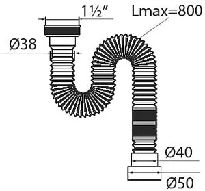 Сифон гофрированный для мойки VIRPlast Мини Элит 30986244 Сифон гофрированный для мойки VIRPlast Мини Элит 30986244, 2