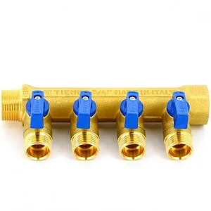 Коллектор запорный проходной 4 отвода ¾"в/н x ½"к Tiemme NINO 1820016 Коллектор запорный проходной 4 отвода ¾"в/н x ½"к Tiemme NINO 1820016, 1