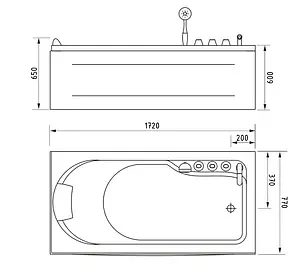 Ванна акриловая Gemy 172x77 R G9006-1.7 B R Ванна акриловая Gemy 172x77 R G9006-1.7 B R, 2