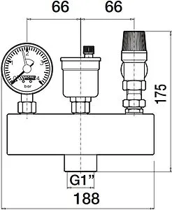 Группа безопасности котла до 50 кВт 1" 3 бар WATTS KSG 30/ISO2 10005227 Группа безопасности котла до 50 кВт 1" 3 бар WATTS KSG 30/ISO2 10005227, 2