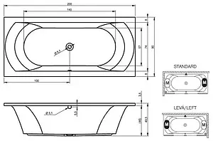 Ванна акриловая Riho LIMA 200x90 B054001005 Ванна акриловая Riho LIMA 200x90 B054001005, 3