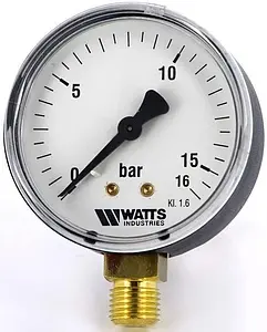 Манометр радиальный Watts MRP 80мм 16 бар ½" 10007794 Манометр радиальный Watts MRP 80мм 16 бар ½" 10007794, 1