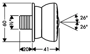 Душевая форсунка Hansgrohe Bodyvette хром 28466000 Душевая форсунка Hansgrohe Bodyvette хром 28466000, 2