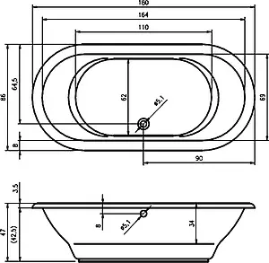 Ванна акриловая Riho SETH 180x86 BB2200500000000 Ванна акриловая Riho SETH 180x86 BB2200500000000, 3