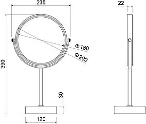 Косметическое зеркало Aquatek хром AQ4914CR Косметическое зеркало Aquatek хром AQ4914CR, 2