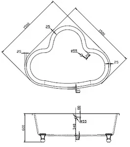 Ванна акриловая BelBagno 150x150 BB07 Ванна акриловая BelBagno 150x150 BB07, 2