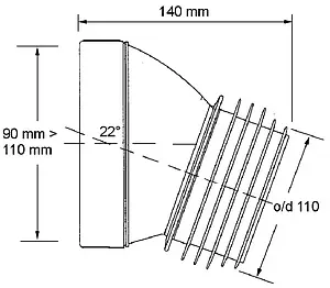 Патрубок для унитаза Mc Alpine 22° MRWC17 Патрубок для унитаза Mc Alpine 22° MRWC17, 2
