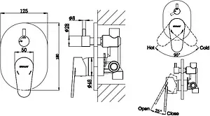 Смеситель для ванны скрытого монтажа Bravat Eler хром FB848238CP-2-RUS Смеситель для ванны скрытого монтажа Bravat Eler хром FB848238CP-2-RUS, 2