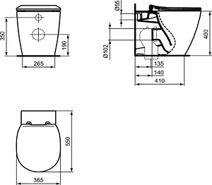 Унитаз приставной безободковый Ideal Standard Connect AquaBlade белый E052401 Унитаз приставной безободковый Ideal Standard Connect AquaBlade белый E052401, 2