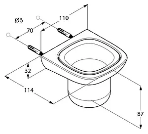 Стакан Kludi Ambienta хром/белый 5397505 Стакан Kludi Ambienta хром/белый 5397505, 3