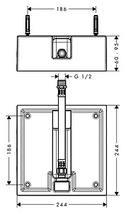 Скрытая часть для верхнего душа Hansgrohe Raindance 260/260 1jet 26471180 Скрытая часть для верхнего душа Hansgrohe Raindance 260/260 1jet 26471180, 2
