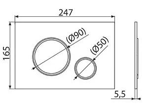 Клавиша смыва для унитаза AlcaPlast Thin M778 кнопки/черный матовый, кольца/хром глянцевый Клавиша смыва для унитаза AlcaPlast Thin M778 кнопки/черный матовый, кольца/хром глянцевый, 2
