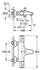 Термостат для ванны Grohe Grohtherm 800 хром 34576000 Термостат для ванны Grohe Grohtherm 800 хром 34576000, 2