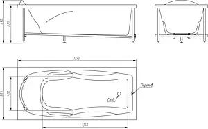 Ванна акриловая BellRado Стелла 180x80 BR7011033-00 Ванна акриловая BellRado Стелла 180x80 BR7011033-00, 4