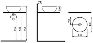 Раковина Bien Motto 38 белый MTLG03802FD0W5000 Раковина Bien Motto 38 белый MTLG03802FD0W5000, 2