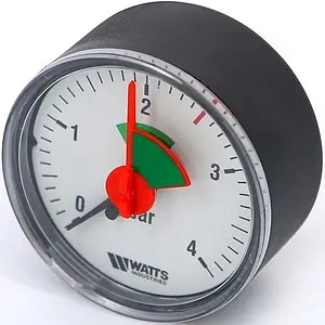 Манометр аксиальный Watts MAL 63мм 4 бар ¼" 10008090 Манометр аксиальный Watts MAL 63мм 4 бар ¼" 10008090, 1