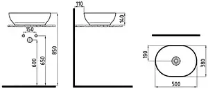 Раковина Bien Motto 50 каппучино MTLG05001FD0M1000 Раковина Bien Motto 50 каппучино MTLG05001FD0M1000, 2