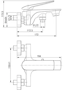 Смеситель для ванны Lemark Allergo белый/хром LM5914CW Смеситель для ванны Lemark Allergo белый/хром LM5914CW, 2