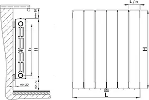 Радиатор биметаллический 8 секций нижнее правое подключение Rifar Supremo Ventil 500 черный RSVRP50008 ant Радиатор биметаллический 8 секций нижнее правое подключение Rifar Supremo Ventil 500 черный RSVRP50008 ant, 3