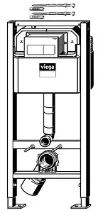 Инсталляция для подвесного унитаза Set 3 в 1 Viega Prevista Dry 8524.10 792824 с кнопкой хром глянцевый Инсталляция для подвесного унитаза Set 3 в 1 Viega Prevista Dry 8524.10 792824 с кнопкой хром глянцевый, 2