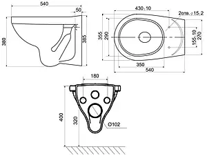 Комплект 5 в 1 Santeri Альфа комфорт 1.3816.4.S00.00B.0 с кнопкой хром глянцевый Комплект 5 в 1 Santeri Альфа комфорт 1.3816.4.S00.00B.0 с кнопкой хром глянцевый, 2