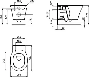 Унитаз подвесной безободковый Ideal Standard Connect Air AquaBlade белый E005401 Унитаз подвесной безободковый Ideal Standard Connect Air AquaBlade белый E005401, 2