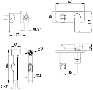 Гигиенический душ со смесителем Lemark Plus Grace хром LM1519C Гигиенический душ со смесителем Lemark Plus Grace хром LM1519C, 2