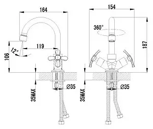 Смеситель для раковины Lemark Partner хром LM6547C Смеситель для раковины Lemark Partner хром LM6547C, 2