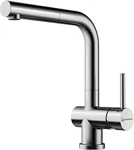 Смеситель для кухни с выдвижным изливом Omoikiri Koriyama-S нержавеющая сталь 4991006 Смеситель для кухни с выдвижным изливом Omoikiri Koriyama-S нержавеющая сталь 4991006, 1