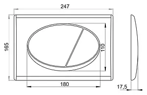 Клавиша смыва для унитаза AlcaPlast M71 хром глянцевый Клавиша смыва для унитаза AlcaPlast M71 хром глянцевый, 2