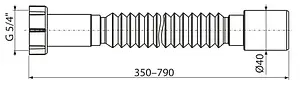 Слив гофрированный AlcaPlast 1¼x40мм L=350-790мм A730 Слив гофрированный AlcaPlast 1¼x40мм L=350-790мм A730, 2