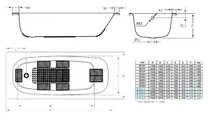 Ванна стальная BLB Universal HG 160x70 белый B60H Ванна стальная BLB Universal HG 160x70 белый B60H, 4