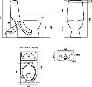 Унитаз-компакт Sanita Идеал Стандарт белый WC.CC/Ideal/1-P/WHT.G/S1 Унитаз-компакт Sanita Идеал Стандарт белый WC.CC/Ideal/1-P/WHT.G/S1, 2