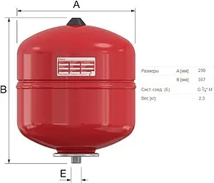 Расширительный бак Flamco Flexcon R 18л 6 бар 16020RU Расширительный бак Flamco Flexcon R 18л 6 бар 16020RU, 2