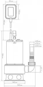 Насос фекальный Q=15.6м³/ч H=10м Джилекс Фекальник 260/10 Н 5306 Насос фекальный Q=15.6м³/ч H=10м Джилекс Фекальник 260/10 Н 5306, 2