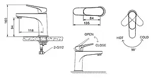 Смеситель для раковины Bravat Eler хром F1191238CP-RUS Смеситель для раковины Bravat Eler хром F1191238CP-RUS, 2