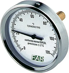 Термометр биметаллический Far 80мм 120°С гильза 50мм ½" FA 2600 Термометр биметаллический Far 80мм 120°С гильза 50мм ½" FA 2600, 1