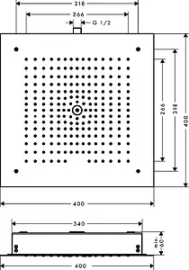 Лейка верхнего душа Hansgrohe Raindance E 400/400 1jet хром 26252000 Лейка верхнего душа Hansgrohe Raindance E 400/400 1jet хром 26252000, 2