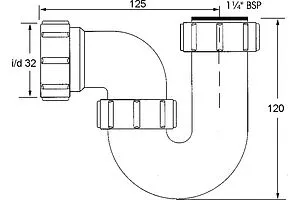 Сифон для биде Mc Alpine белый MRBD1 Сифон для биде Mc Alpine белый MRBD1, 2