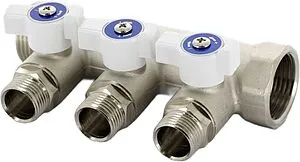 Коллектор запорный проходной 3 отвода 1"в/н x ½"к Uni-fitt 424N4230 Коллектор запорный проходной 3 отвода 1"в/н x ½"к Uni-fitt 424N4230, 1