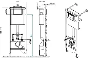 Комплект 6 в 1 Cersanit Carina XL CO DPL EO slim 64119 с кнопкой Corner белый глянцевый Комплект 6 в 1 Cersanit Carina XL CO DPL EO slim 64119 с кнопкой Corner белый глянцевый, 2