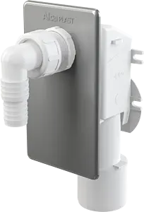 Сифон для бытовой техники под штукатурку AlcaPlast хром/белый APS3 Сифон для бытовой техники под штукатурку AlcaPlast хром/белый APS3, 1