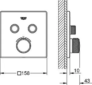 Термостат для 2 потребителей Grohe Grohtherm SmartControl хром 29124000 Термостат для 2 потребителей Grohe Grohtherm SmartControl хром 29124000, 2
