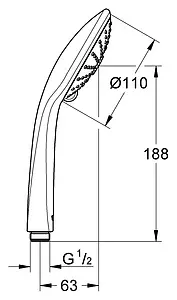 Лейка ручного душа Grohe Euphoria 110 Massage хром 27221000 Лейка ручного душа Grohe Euphoria 110 Massage хром 27221000, 2