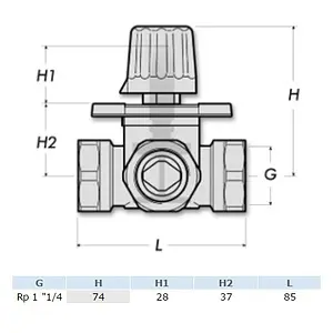 Трехходовой смесительный клапан 1¼" Kvs 18.0 Barberi 460 032 00M G Трехходовой смесительный клапан 1¼" Kvs 18.0 Barberi 460 032 00M G, 3