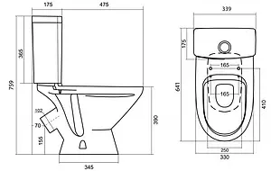 Унитаз-компакт Santek Лига белый 1WH302197 Унитаз-компакт Santek Лига белый 1WH302197, 2